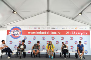 The Manka Groove band at the news conference on the opening of the Koktebel Jazz Party 2020 in Crimea