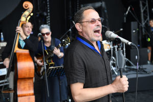 Singer and actor Igor Sklyar during a rehearsal with the Jazz Classic Community at the Koktebel Jazz Party 2020 international jazz festival in Crimea