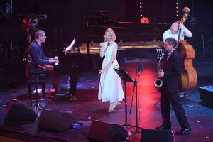 Singer Anastasia Lyutova and The Band perform at the Koktebel Jazz Party 2020 international jazz festival