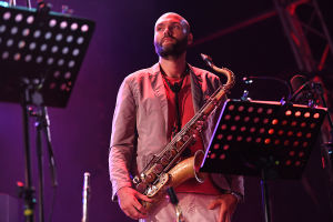 Jazz musician Sergei Golovnya performs at the Koktebel Jazz Party 2020 international jazz festival in Crimea