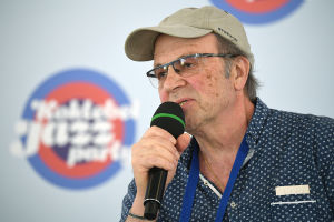 Dmitry Bril of the Bril Brothers Band during a news conference at the Koktebel Jazz Party 2020 international jazz festival in Crimea
