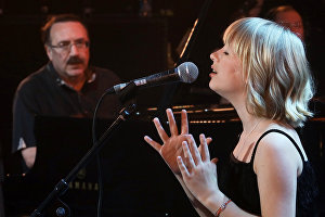 Singer Yaroslava Degtyaryova and pianist Daniil Kramer performing at the 17th Koktebel Jazz Party international festival