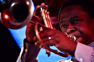 Musician Rodney Green with Yakov Okun’s jazz band at the 17th Koktebel Jazz Party international music festival